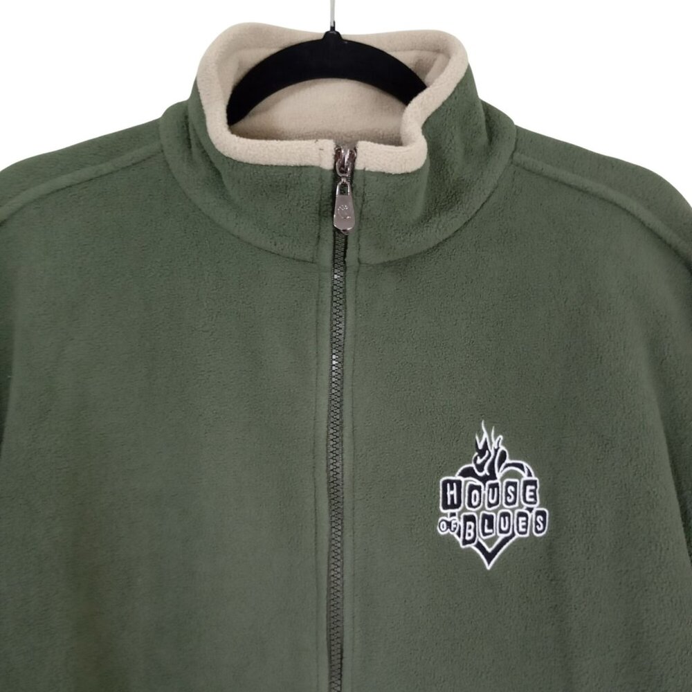 House Of Blues Fleece Jacket Full Zip Large With Beige Collar Embroidered Logo - Picture 4 of 12